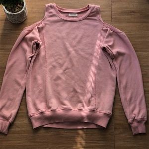 Ultra Flirt || Pink Cold-Shoulder Sweater